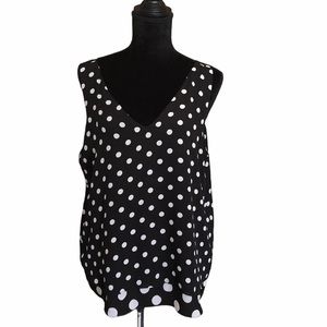 Black and white polka dotted tank